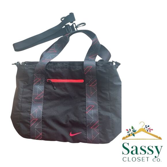 NIKE Sporty Tote – Black/Red, Crossbody Option, EUC, Gym-Ready - Picture 1 of 10